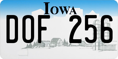 IA license plate DOF256