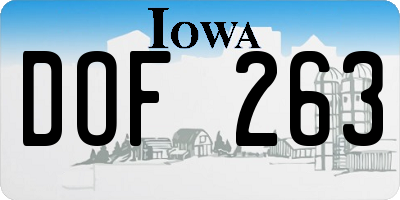IA license plate DOF263