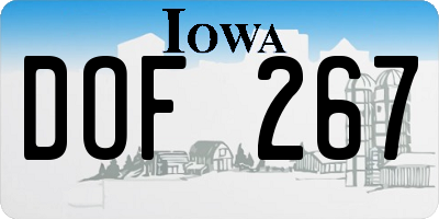 IA license plate DOF267