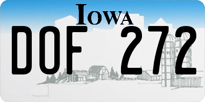 IA license plate DOF272