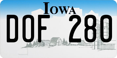 IA license plate DOF280