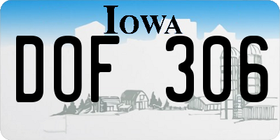 IA license plate DOF306