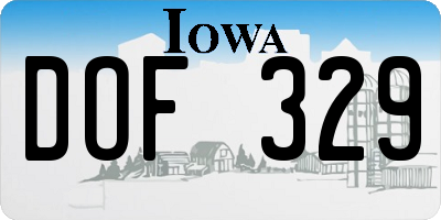 IA license plate DOF329
