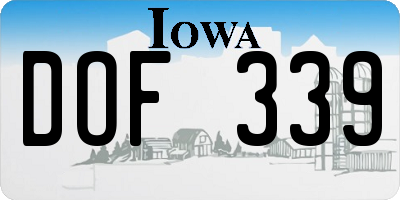 IA license plate DOF339