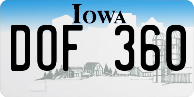 IA license plate DOF360