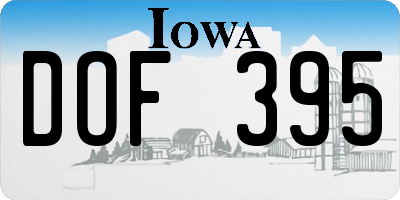 IA license plate DOF395