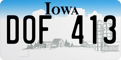 IA license plate DOF413