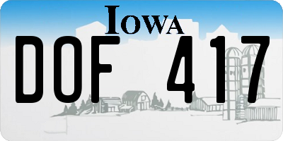 IA license plate DOF417
