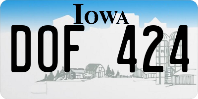 IA license plate DOF424