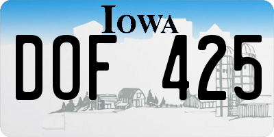 IA license plate DOF425