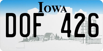 IA license plate DOF426