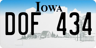 IA license plate DOF434