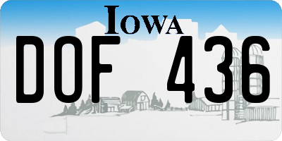 IA license plate DOF436