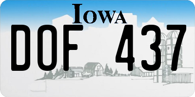 IA license plate DOF437
