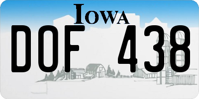 IA license plate DOF438