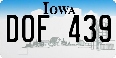 IA license plate DOF439