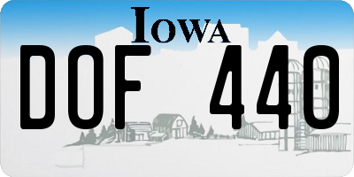 IA license plate DOF440