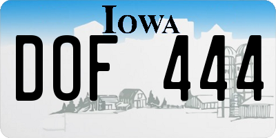IA license plate DOF444