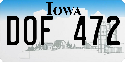 IA license plate DOF472