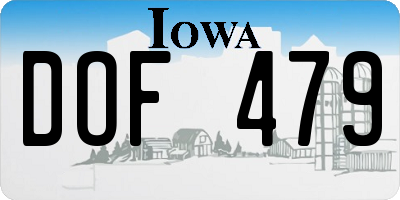 IA license plate DOF479