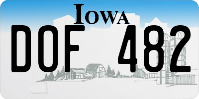 IA license plate DOF482