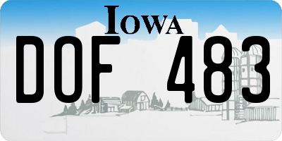 IA license plate DOF483