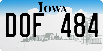IA license plate DOF484