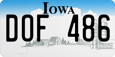 IA license plate DOF486