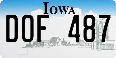 IA license plate DOF487
