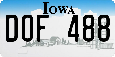 IA license plate DOF488