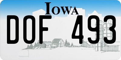 IA license plate DOF493