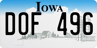 IA license plate DOF496
