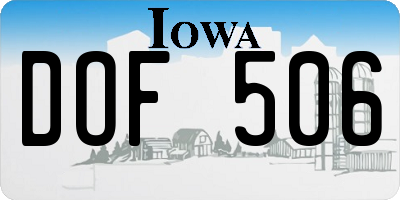 IA license plate DOF506