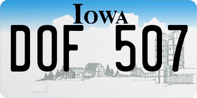 IA license plate DOF507