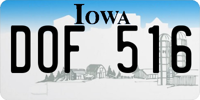 IA license plate DOF516
