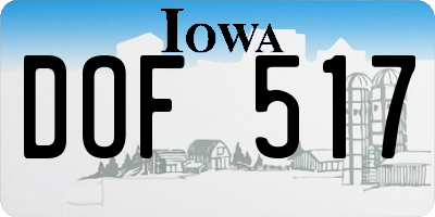 IA license plate DOF517
