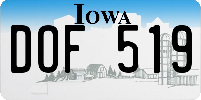 IA license plate DOF519