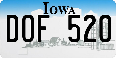 IA license plate DOF520