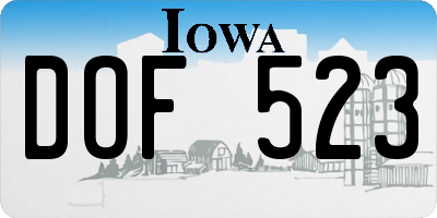IA license plate DOF523