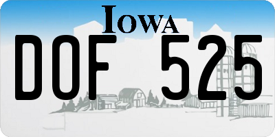 IA license plate DOF525