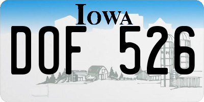 IA license plate DOF526