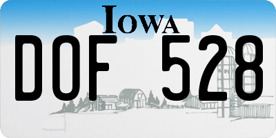 IA license plate DOF528
