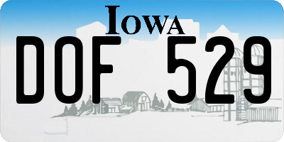 IA license plate DOF529