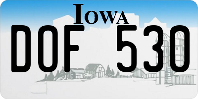 IA license plate DOF530