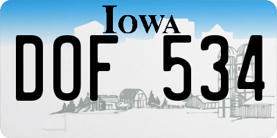 IA license plate DOF534