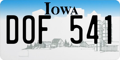 IA license plate DOF541