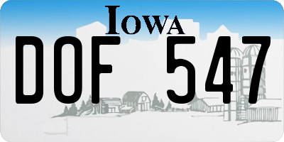 IA license plate DOF547