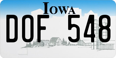 IA license plate DOF548