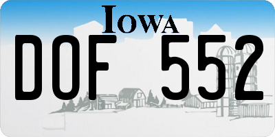 IA license plate DOF552