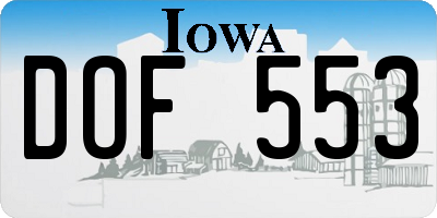 IA license plate DOF553